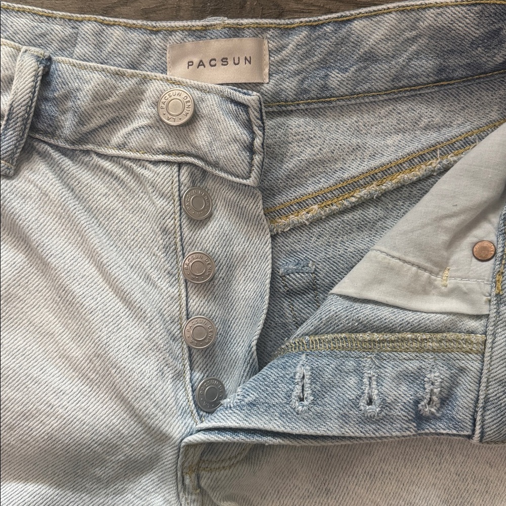 Pacsun Women’s Distressed High Rise Festival Denim Shorts Size 24 - Picture 2 of 7